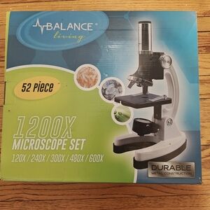 1200X Microscope Set - White/Black